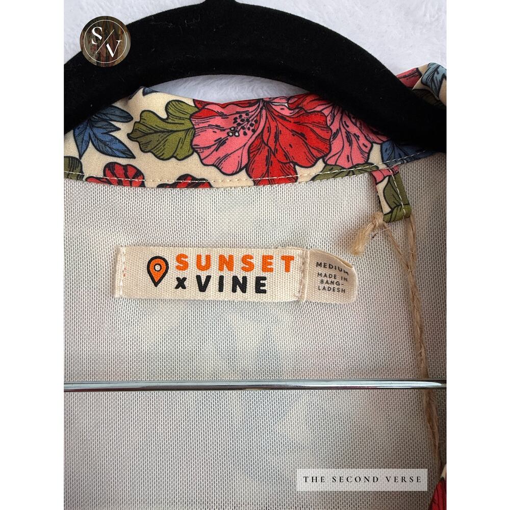 Sunset X Vine Mens Board Short Sleeve Buttondown & Shorts Set Floral Swim Beach - Picture 14 of 15